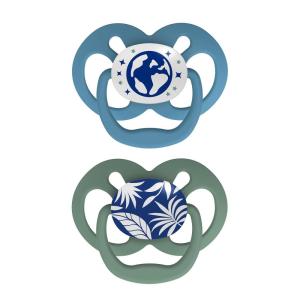 imageDr Browns Advantage Symmetrical Pacifier with Air Flow  Blue GlowinTheDark  2Pack  618m Pack of 22 Pack  GlowintheDark Blue Nature