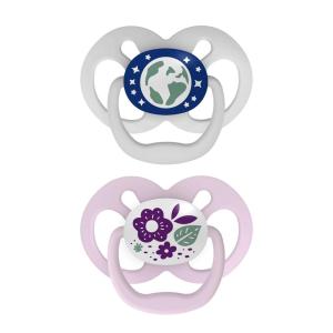imageDr Browns Advantage Symmetrical Pacifier with Air Flow  Blue GlowinTheDark  2Pack  618m Pack of 22 Pack  GlowintheDark Purple Nature