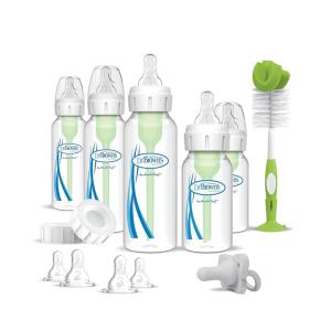 imageDr Browns AntiColic Options Newborn Essentials Gift Set with 4oz and 8oz Baby Bottles Baby Bottle Brush and HappyPaci