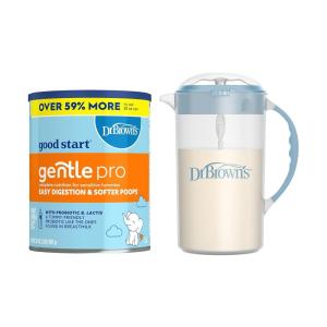 imageDr Browns Baby Formula Mixing Pitcher with Adjustable Stopper Locking Lid ampamp No Drip Spout 32oz BPA Free Blue ampamp Good Start Baby Formula Powder 32 Ounce For 012 Months