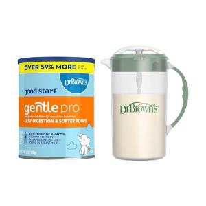 imageDr Browns Baby Formula Mixing Pitcher with Adjustable Stopper Locking Lid ampamp No Drip Spout 32oz BPA Free Olive ampamp Good Start Baby Formula Powder 32 Ounce For 012 Months