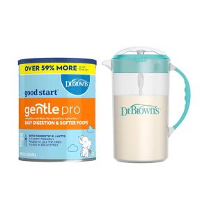 imageDr Browns Baby Formula Mixing Pitcher with Adjustable Stopper Locking Lid ampamp No Drip Spout 32oz BPA Free Teal ampamp Good Start Baby Formula Powder 32 Ounce For 012 Months
