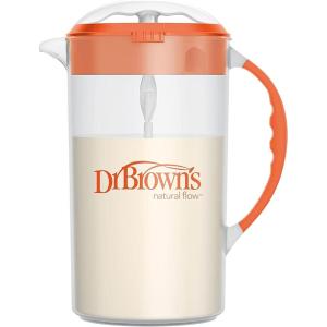 imageDr Browns Baby Formula Mixing Pitcher with Adjustable Stopper Locking Lid ampamp No Drip Spout 32oz BPA Free TealOrange