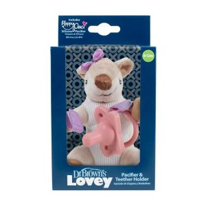 imageDr Browns Baby Lovey Pacifier and Teether Holder Triceratops with Gray HappyPaci 100 Silicone 06m Packaging May VaryDeer
