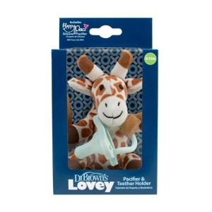 imageDr Browns Baby Lovey Pacifier and Teether Holder Triceratops with Gray HappyPaci 100 Silicone 06m Packaging May VaryGiraffe