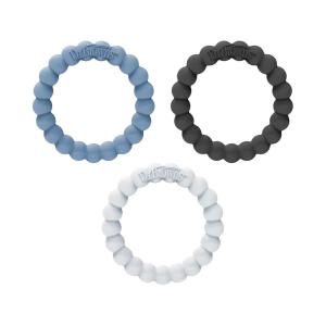 imageDr Browns Flexees Beaded Teether Rings 100 Silicone Soft ampamp Easy to Hold Encourages SelfSoothe 3 Pack Blue Light Blue Black BPA Free 3m3 Pack  Blue  Light Blue  Black