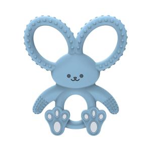 imageDr Browns Flexees Blue Bunny Soft 100 Silicone Baby Teether BPA Free 3mBunny  Blue