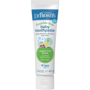imageDr Browns FluorideFree Baby Toothpaste Infant ampamp Toddler Oral Care Strawberry 1Pack 14oz40g 03 yearsMixed Fruit