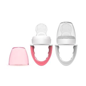 imageDr Browns Fresh First Silicone Feeder Pink ampamp Grey 2 Count