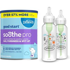 imageDr Browns Good Start Baby Formula Powder 306 Ounce ampamp Natural Flow AntiColic Options Narrow Baby Bottle Pig ampamp Frog 8 oz250 mL with Level 1 Slow Flow Nipple BPA Free 0m 2Pack