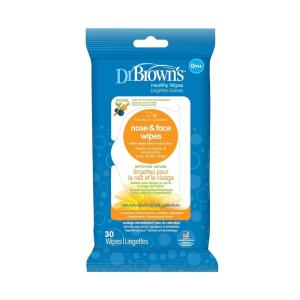 imageDr Browns Healthy Nose and Face Wipes for Baby and Toddler Naturally Cleaning and Moisturizing Plant Based and Hypoallergenic 30 Count30 Count Pack of 1