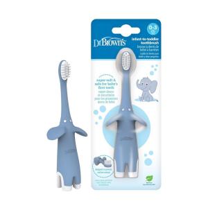 imageDr Browns InfanttoToddler Toothbrush Elephant Mint 03 Years1 Pack  Blue Elephant