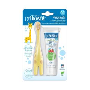 imageDr Browns InfanttoToddler Toothbrush Elephant Mint 03 YearsGiraffe with Toothpaste
