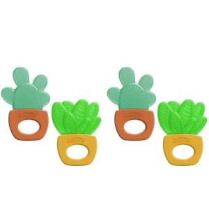 imageDr Browns Learning Loop Baby Teether Ring Multiple Shapes and Textures 100 Silicone BPAFree 3mAquaCool Plants  Value Pack