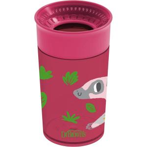 imageDr Browns Milestones Cheers360 Training Sippy Cups with Handles for Babies and Toddlers BPA Free Blue Animal Deco 7oz 6m1Pack Red Animals  10 oz