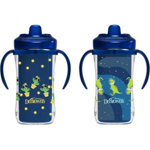 imageDr Browns Milestones Hard Spout Insulated Sippy Cup with Handles Pink 10 oz 2 Pack 12mBlue