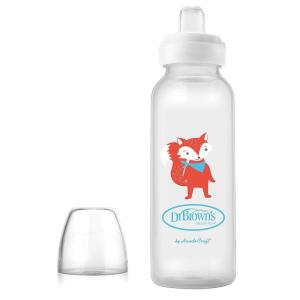 imageDr Browns Milestones Narrow Sippy Bottle 100 Silicone Soft Sippy Spout 8oz250mL Flamingo 6m1 Pack  Fox
