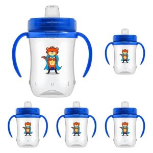 imageDr Browns Milestones Soft Spout Sippy Cup with Handles Blue Tiger Hero BPAFree 9 oz270 mL 9mBlue Tiger Heroes  Value Pack