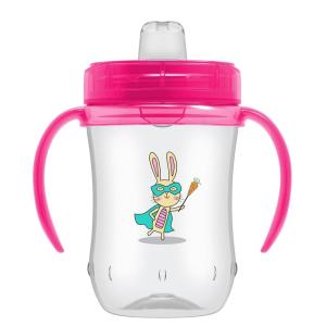 imageDr Browns Milestones Soft Spout Sippy Cup with Handles Blue Tiger Hero BPAFree 9 oz270 mL 9mPink Bunny Hero
