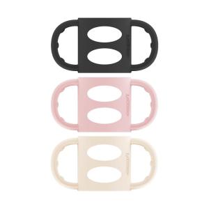 imageDr Browns Narrow Baby Bottle Handles 100 Silicone Easy Grip Removable Handles for Bottle to Sippy Cup Transition BlackEcruPink 3Pack 4mBlue  Gray  Green