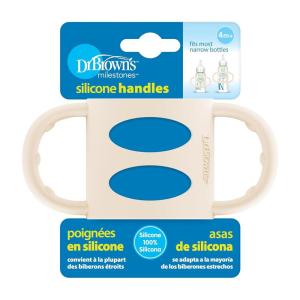 imageDr Browns Narrow Baby Bottle Handles 100 Silicone Easy Grip Removable Handles for Bottle to Sippy Cup Transition BlackEcruPink 3Pack 4mEcru