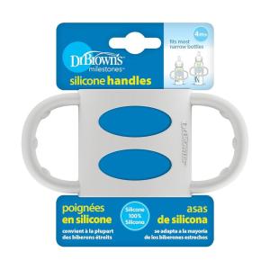 imageDr Browns Narrow Baby Bottle Handles 100 Silicone Easy Grip Removable Handles for Bottle to Sippy Cup Transition BlackEcruPink 3Pack 4mGray