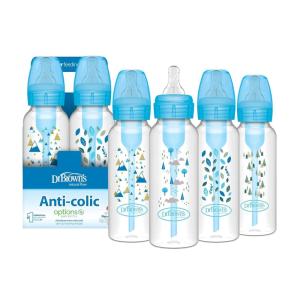 imageDr Browns Natural Flow AntiColic Options Narrow Baby Bottle 2 oz60 mL with Preemie Flow Nipple 0m 4 Pack4 Pack  8oz  Blue Nature