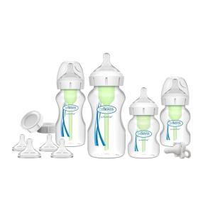 imageDr Browns Natural Flow AntiColic Options WideNeck Baby Bottle Newborn Feeding Set with Baby Bottle Travel CapsBottle Feeding Essentials