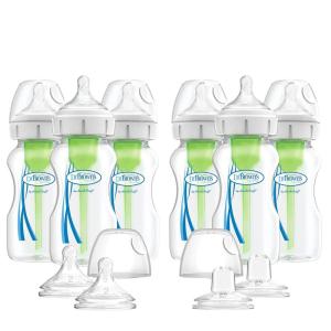 imageDr Browns Natural Flow AntiColic Options WideNeck Baby Bottles 5 oz150 mLwith Level 1 Slow Flow Nipple4 Pack0m9 oz  6 Pack with Spouts