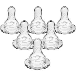 imageDr Browns Natural Flow Level 2 Narrow Baby Bottle Silicone Nipple Medium Flow 3m 100 Silicone Bottle Nipple 6 Count6 Count Pack of 1
