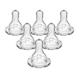 imageDr Browns Natural Flow Preemie Flow Narrow Baby Bottle Silicone Nipple Slowest Flow 0m 100 Silicone Bottle Nipple 6 CountPack of 1