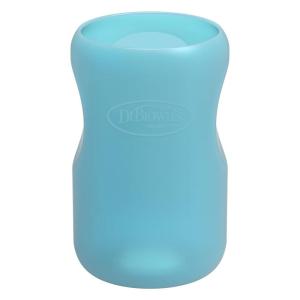 imageDr Browns Options WideNeck Glass Bottle Sleeve 100 Silicone GlowintheDark BPAFree 9 oz 1PackBlue  9oz