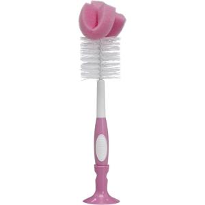 imageDr Browns Reusable Sponge Baby Bottle Cleaning Brush Set with Suction Cup Stand Scrubber and Nipple Cleaner Pink 3 Pack1Pack  Pink Bottle Brush