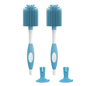 imageDr Browns Soft Touch No Scratch Baby Bottle Cleaning Brush Nipple Cleaner with Stand and Storage Clip BPA Free Blue 1Pack1 Pack