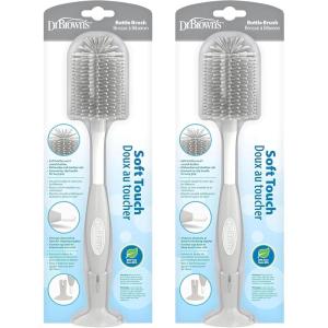 imageDr Browns Soft Touch No Scratch Baby Bottle Cleaning Brush Nipple Cleaner with Stand and Storage Clip BPA Free Blue 1Pack2 Pack