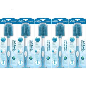 imageDr Browns Soft Touch No Scratch Baby Bottle Cleaning Brush Nipple Cleaner with Stand and Storage Clip BPA Free Blue 1Pack5 Pack