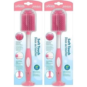 imageDr Browns Soft Touch No Scratch Baby Bottle Cleaning Brush Nipple Cleaner with Stand and Storage Clip BPA Free Blue 1PackPack of 2