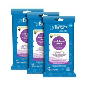 imageDr Browns Tooth and Gum Wipes 30 Count3 Pack  Grape
