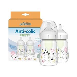 imageDr Browns Natural Flow AntiColic Options WideNeck Baby Bottle Designer Edition Bottles Jungle Decos 5 oz150 mL Level 1 Nipple 2Pack 0m2 Pack  5 oz  Woodland