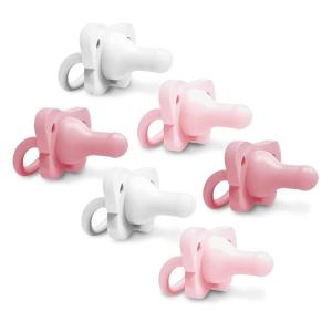 imageDr Browns HappyPaci 100 Silicone Baby Pacifier Contoured OnePiece Design White Blue Light Blue 06m BPAFree 6 Pack3 Pack  Variety Pack  Pink  Light Pink  White