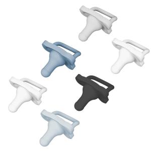 imageDr Browns HappyPaci 100 Silicone Newborn Baby Pacifiers 06 Months BPA Free White Blue Light Blue Black and Cool Gray 6 Pack6Pack Variety  Blue  Black