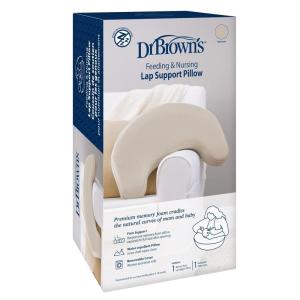 imageDr Browns Feeding and Nursing Lap Support Pillow with Cover Premium Memory Foam Responsive Firm Support Storm GreenLight Gray