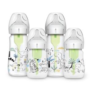 imageDr Browns Natural Flow AntiColic Options WideNeck Baby Bottle Designer Edition Bottles Dinosaur and Jungle Design 9 oz and 5oz Level 1 Nipple 4Pack 0m4Pack  9 oz  5 oz  Dinosaur Jungle