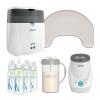 imageDr Browns Complete Feeding Bundle Light Gray Nursing Pillow  Natural Flow MilkSPA Breastmilk ampamp Bottle Warmer  Deluxe Electric Sterilizer  4Pack AntiColic Bottle 8 oz L14Piece Set