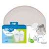 imageDr Browns Feeding Essentials Bundle Light Gray Nursing Pillow  3Piece Manual Pump Kit  100ct Breast Milk Storage Bags  3Piece Set