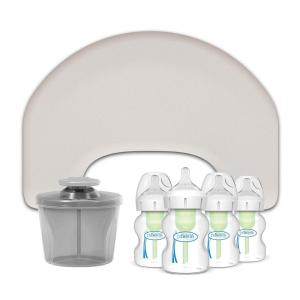 imageDr Browns OnTheGo Feeding Bundle Light Gray Nursing Pillow  Milk Powder Formula Dispenser with SnapOn Lid  4Pack WideNeck Bottle 5 oz L13Piece Set