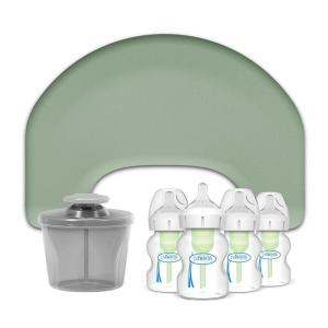 imageDr Browns OnTheGo Feeding Bundle Storm Green Nursing Pillow  Milk Powder Formula Dispenser with SnapOn Lid  4Pack WideNeck Bottle 5 oz L13Piece Set