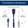 imageDr Browns Silicone Cleaning Brush Set with Bottle Spout and Straw Brush 3 Brushes to Clean Baby Bottles Spouts Nipples and Straws BPA Free  3PackSilicone Cleaning Brush Set