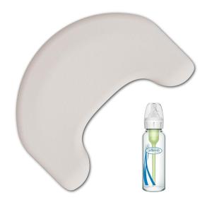 imageDr Browns Feeding Comfort Bundle Light Gray Nursing Pillow  AntiColic Glass Bottle 8 oz L12Piece Set