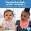 imageDr Browns Super Soft amp Absorbent Baby Bandana Bib with SnapOn Teether 3m 2Pack Navy Whales amp AnchorsDots  Feathers